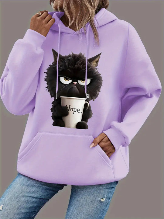 Hoodie met Kattenprint voor Dames