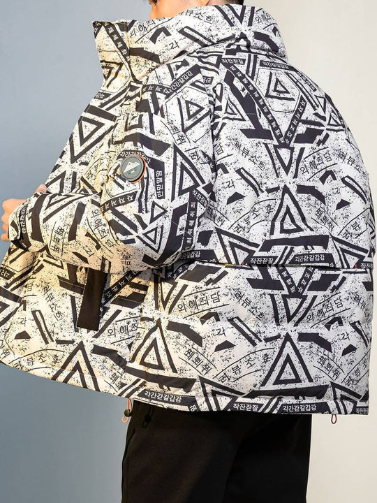 Geometrische Print Winterjas voor Heren