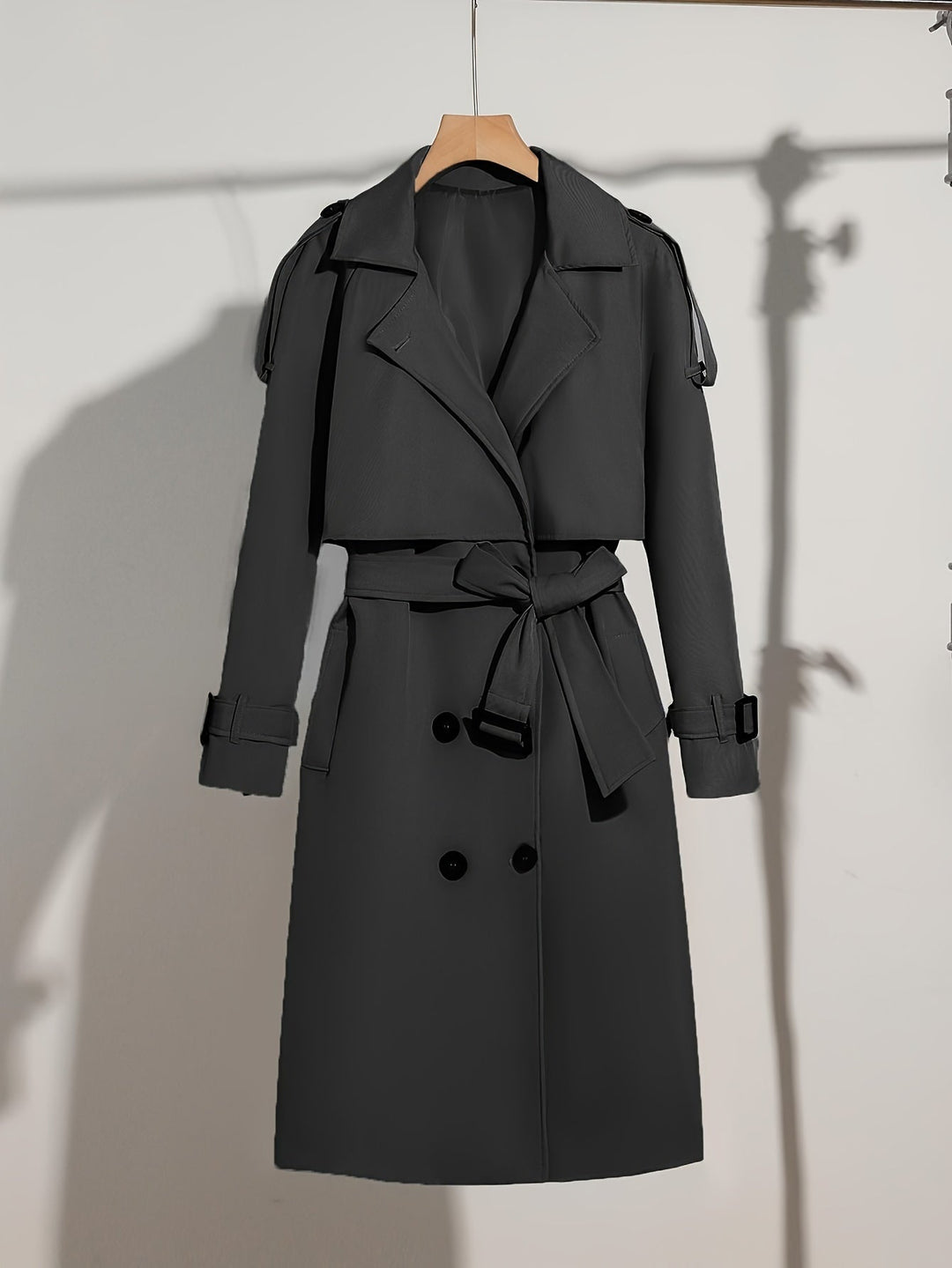 Effen Gekleurde Trenchcoat voor Dames