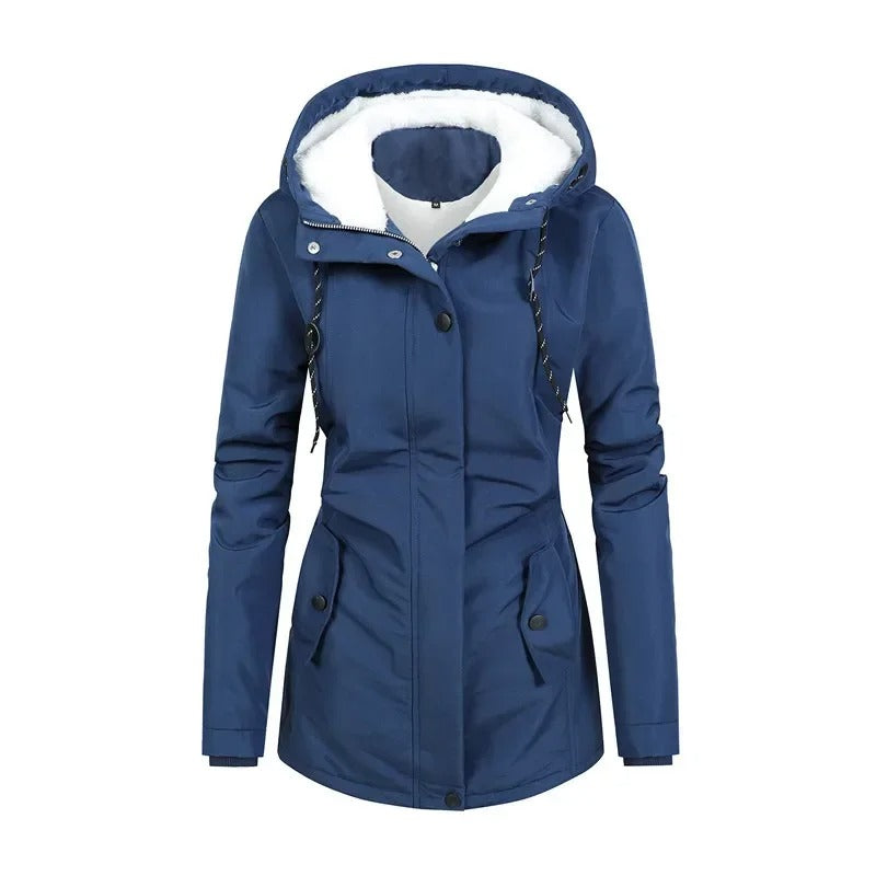 Winterjas met Pluchen Capuchon voor Dames