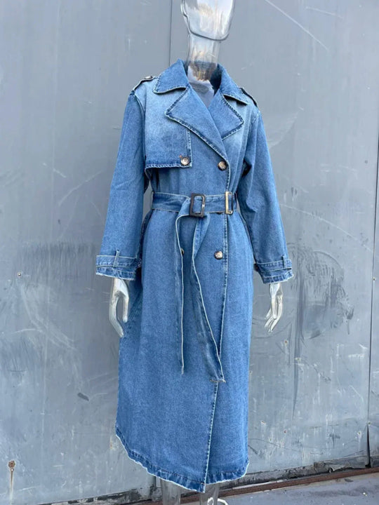 Denim Trenchcoat voor Dames - Anneli