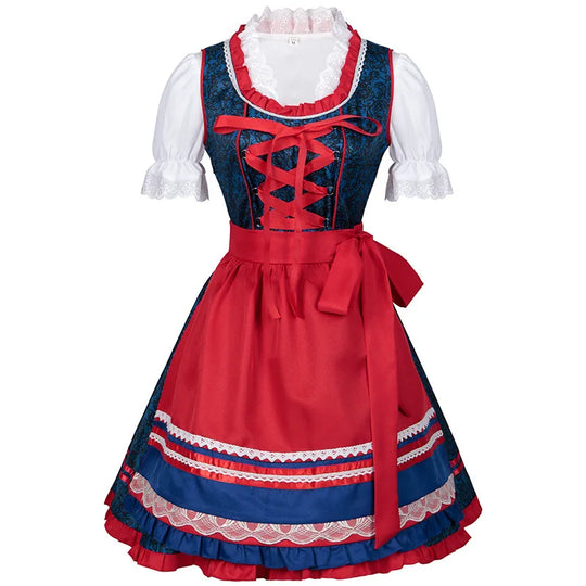 Blauw Dames Oktoberfest Dirndl Jurk - Bea