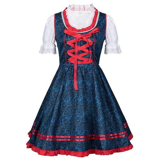 Blauw Dames Oktoberfest Dirndl Jurk - Bea