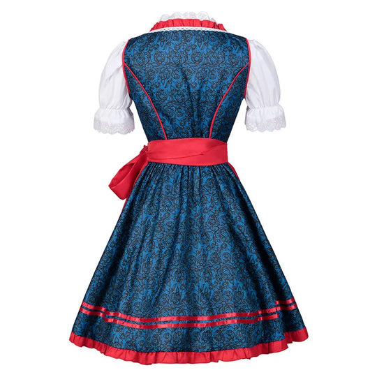 Blauw Dames Oktoberfest Dirndl Jurk - Bea