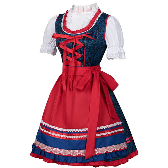 Blauw Dames Oktoberfest Dirndl Jurk - Bea