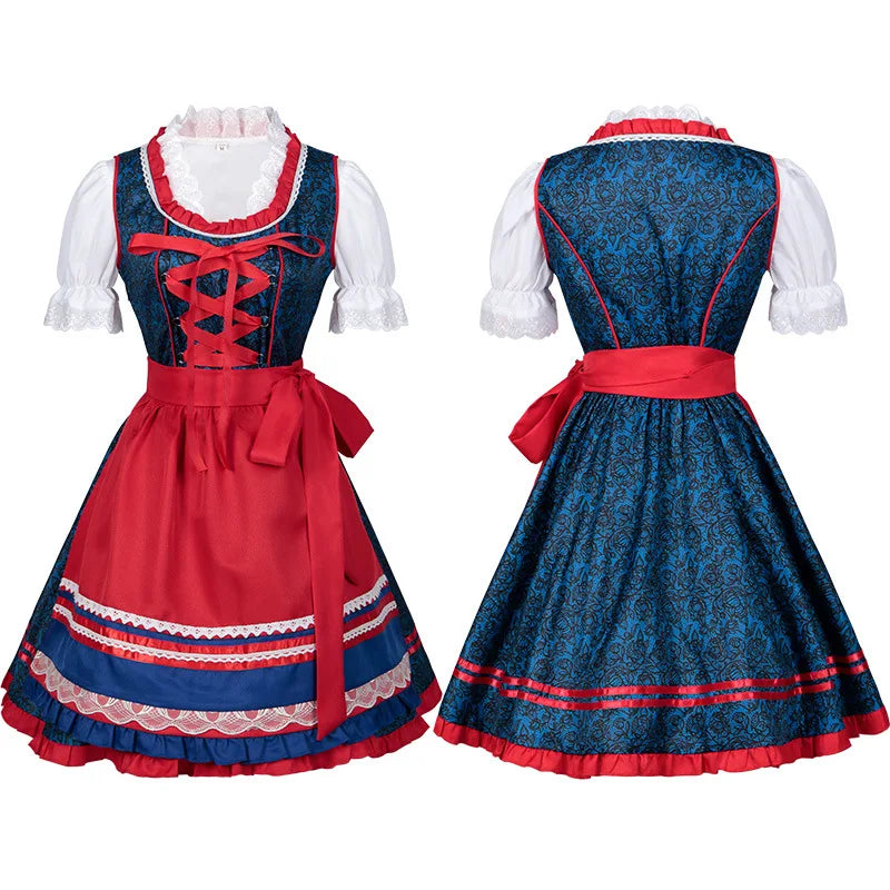 Blauw Dames Oktoberfest Dirndl Jurk - Bea