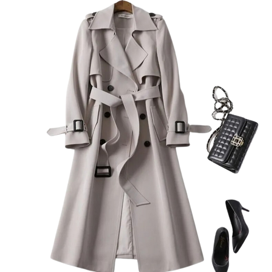 Elegante Lange Dames Trenchcoat - Mariëlle